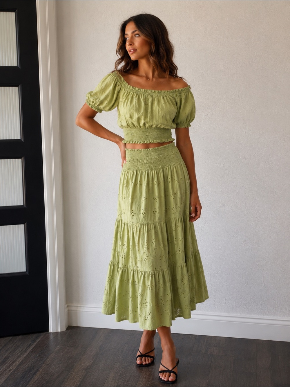 Olivia James-NWOT sz Mediums-SET! Smocked Eyelet Skirt and Top included!!